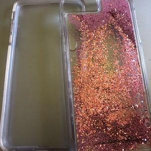 Iphone 8 plus glitter case with protector